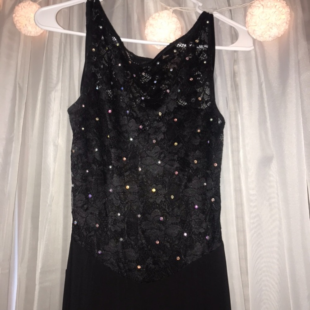 Black full length evening gown/ prom dress